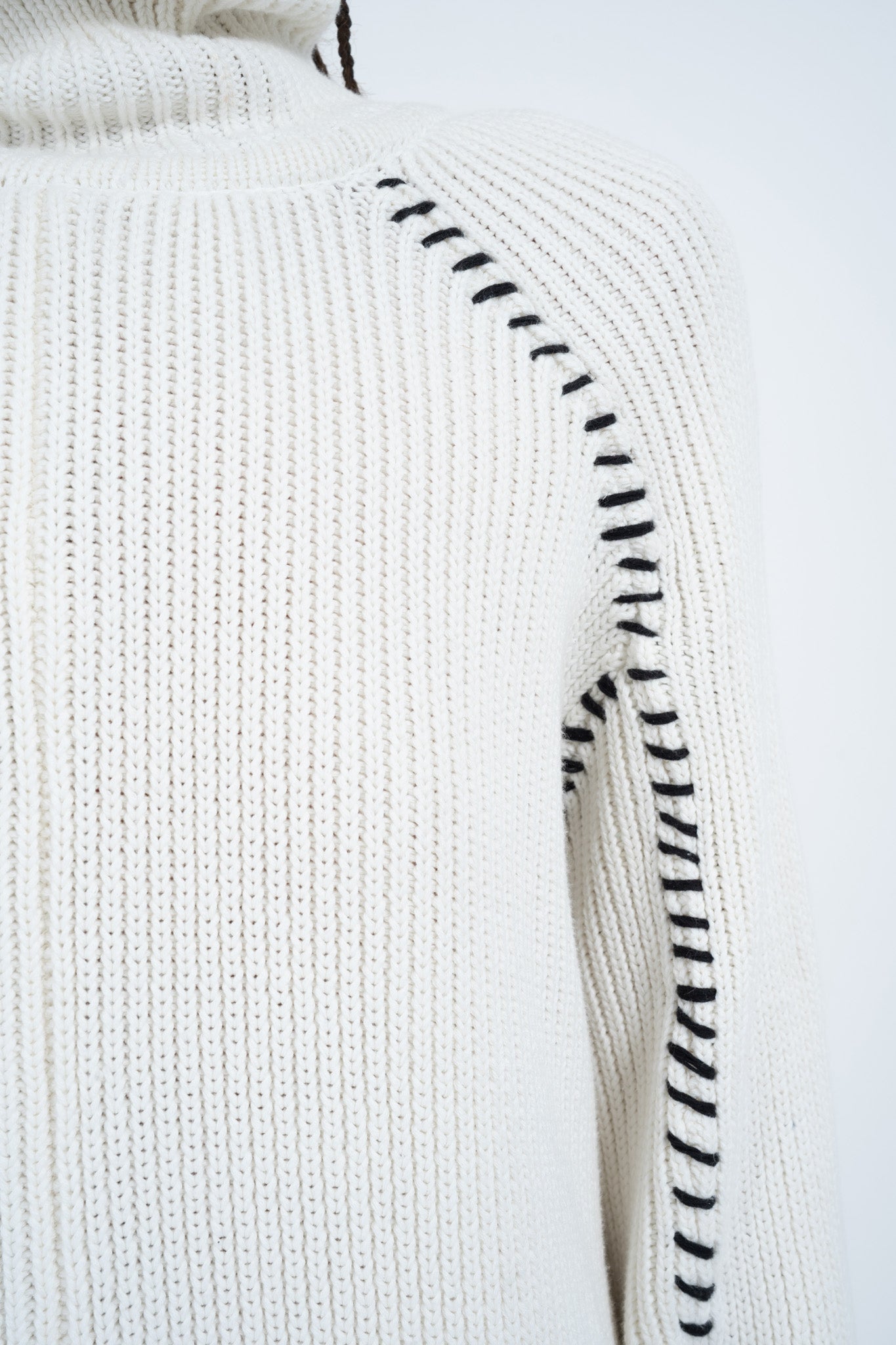 Oversized Stitch Sweater in Off-White