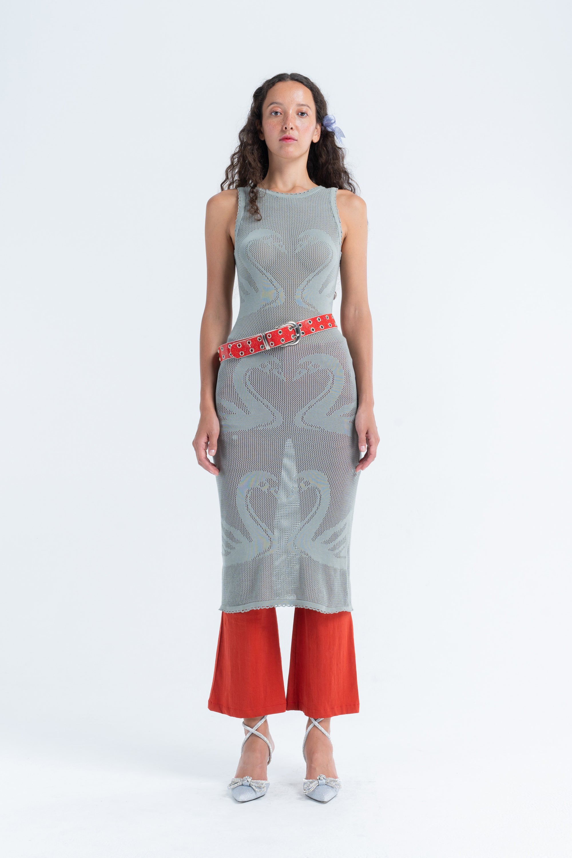 Arthur Apparel Cotton Knit Platinum Sleeveless Dress