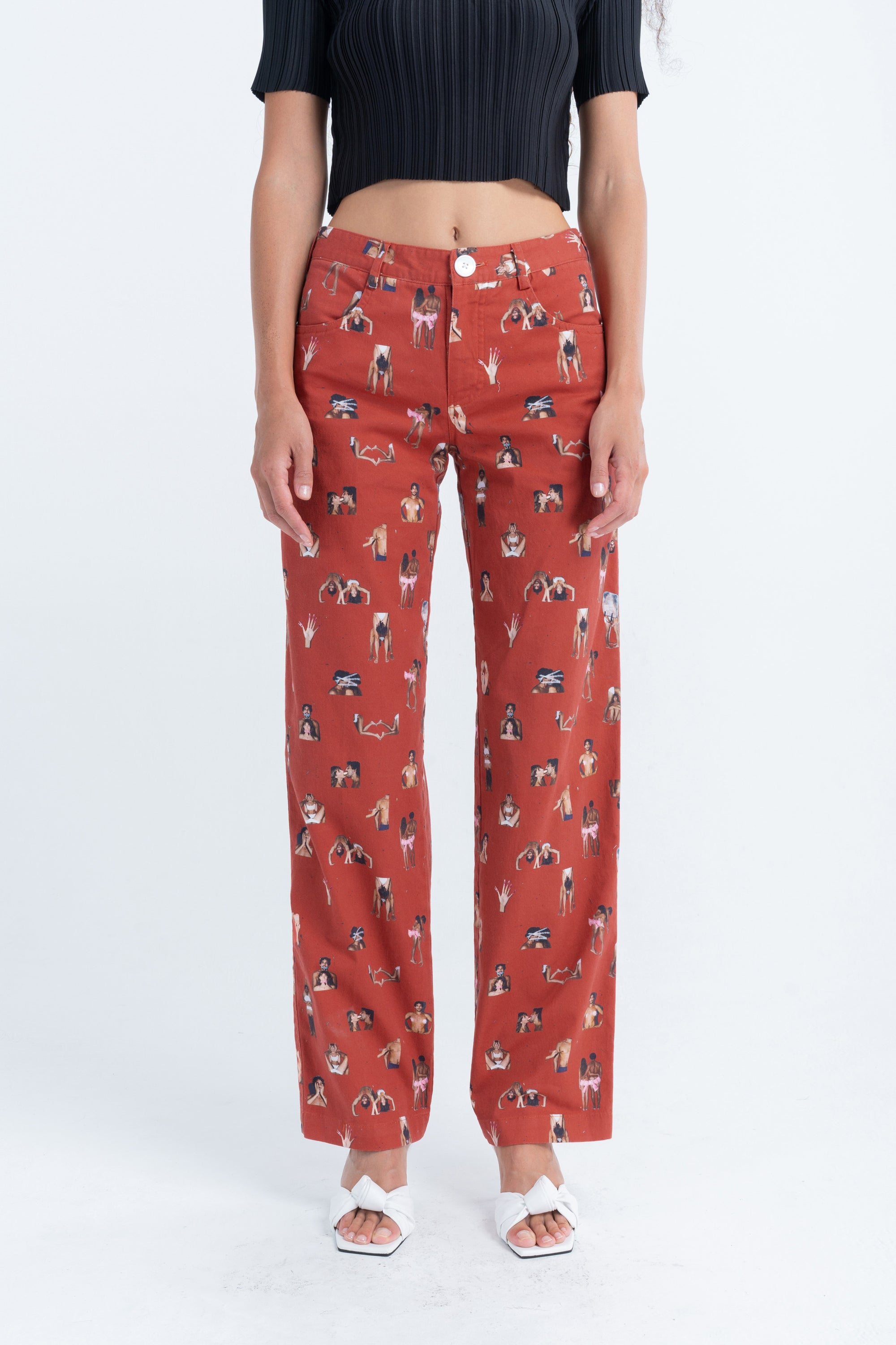 Twill Slouch Trousers in Together Forever