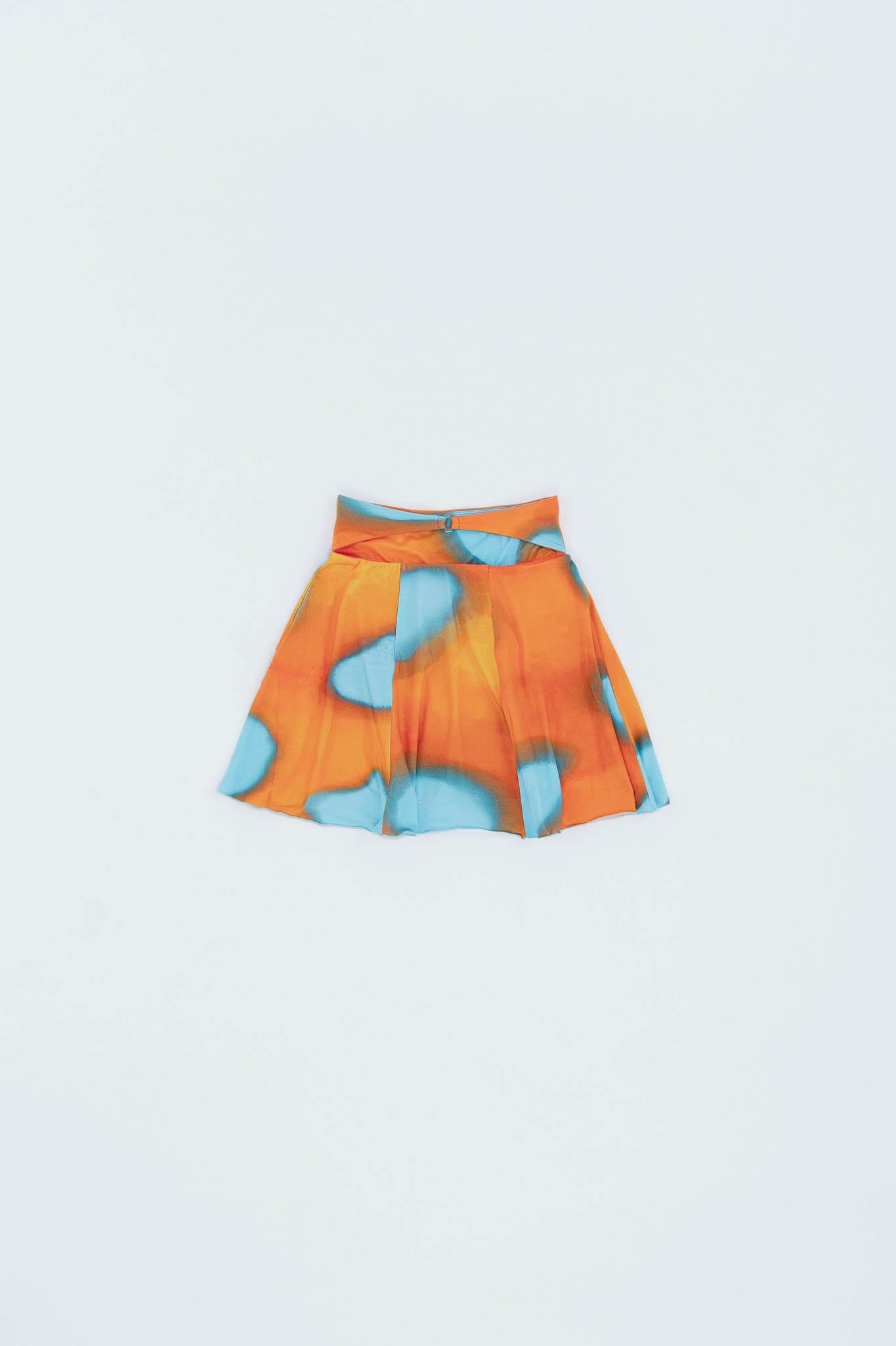 Flared Mini Skirt in Coral Spot