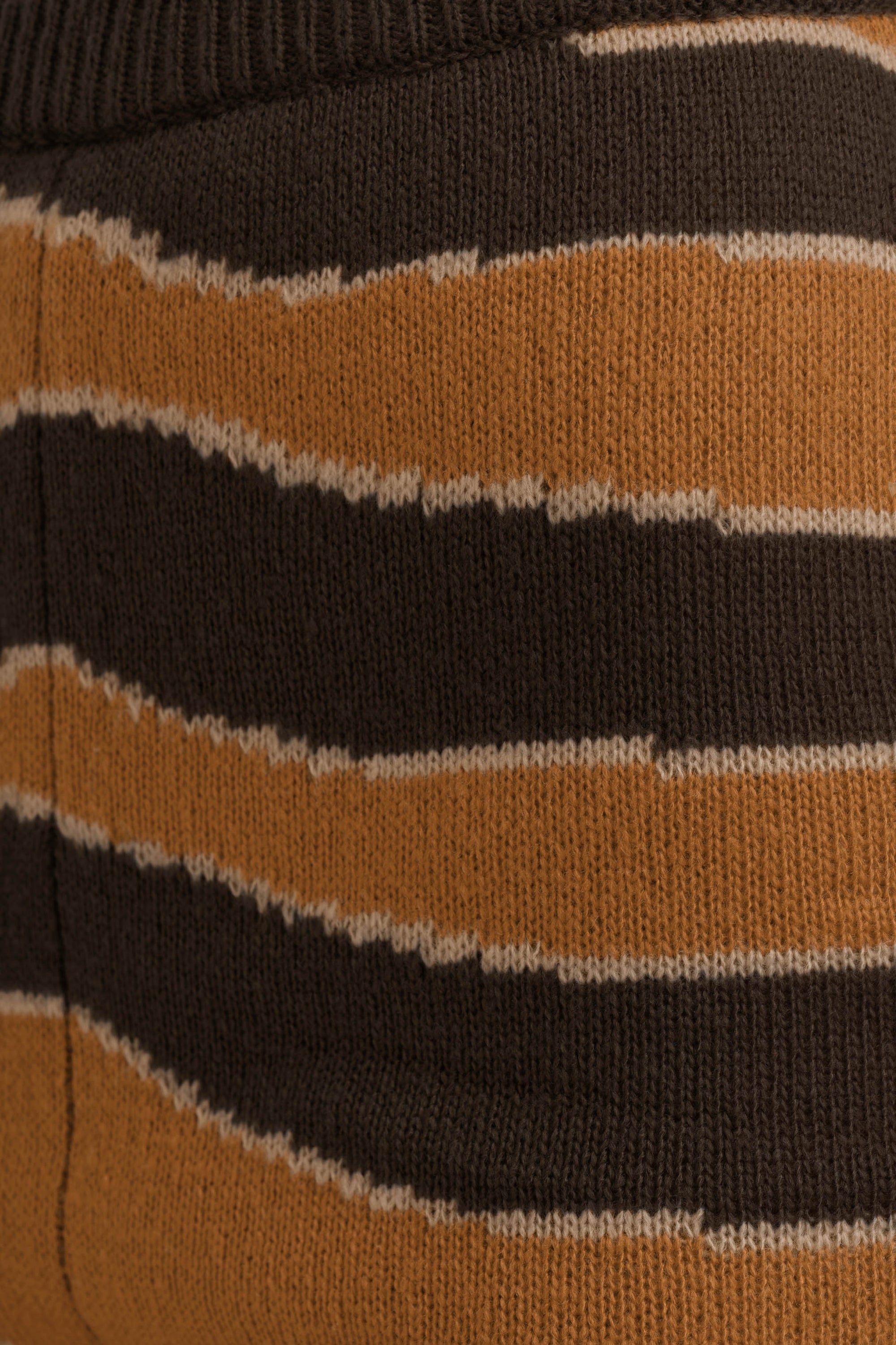 Arthur Apparel Brown Kelp Slim Fit Bell Bottom Knit Pant in Acrylic Jersey Knit