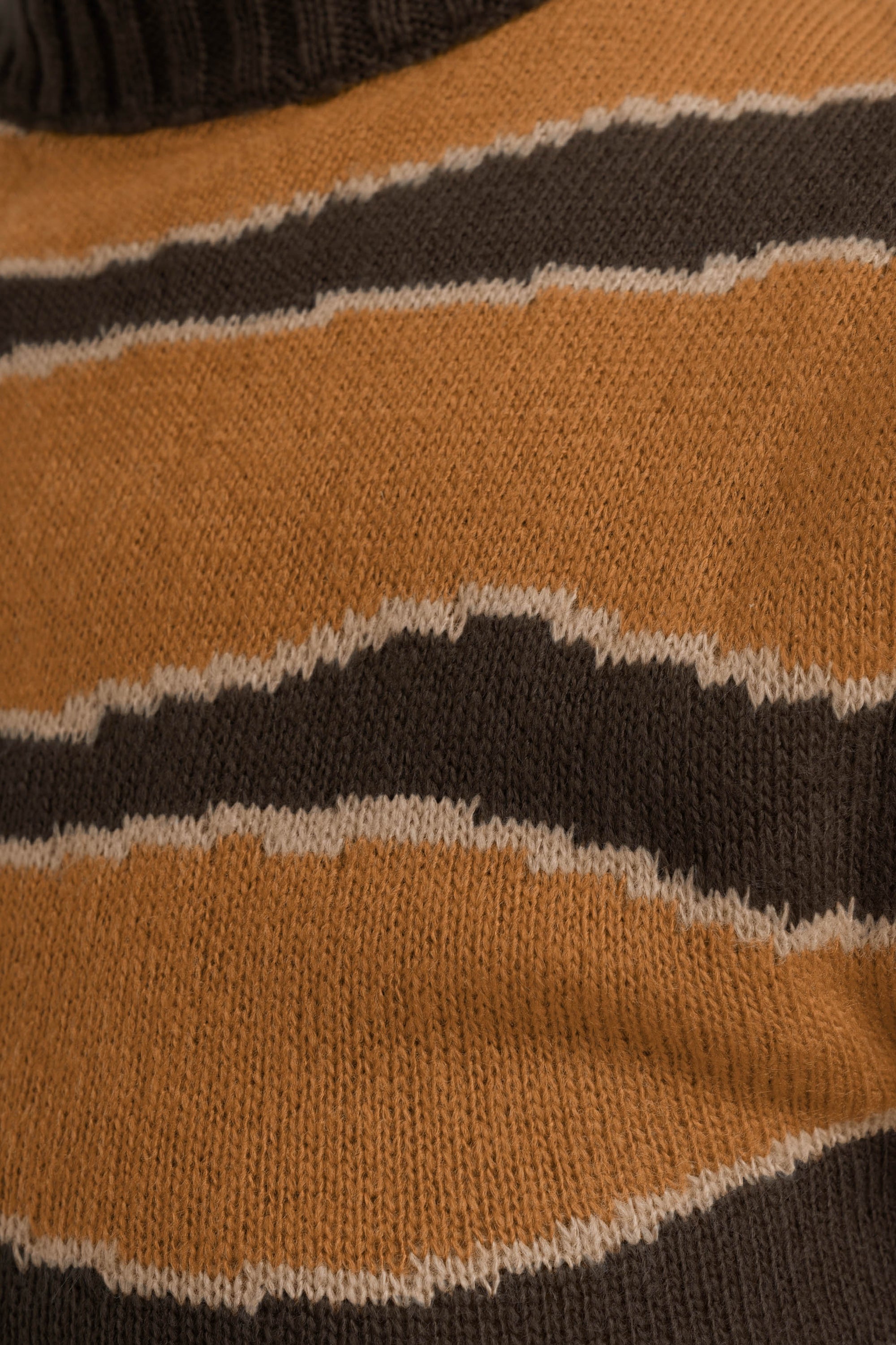 Arthur Apparel Brown Kelp Slim Fit Cropped Mock-Neck T-Shirt in Acrylic Jersey Knit