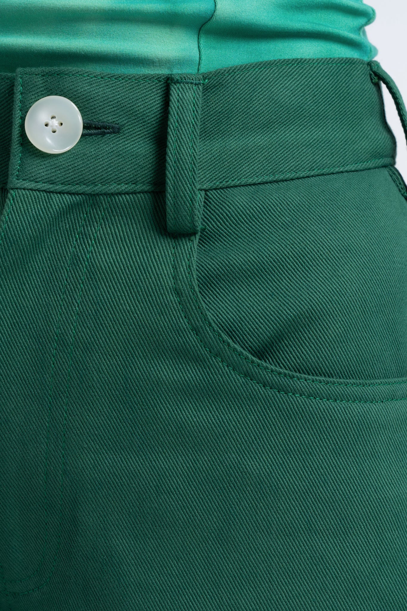Arthur Apparel Dark Green Mid-rise Straight Twill Trouser Cotton Pant